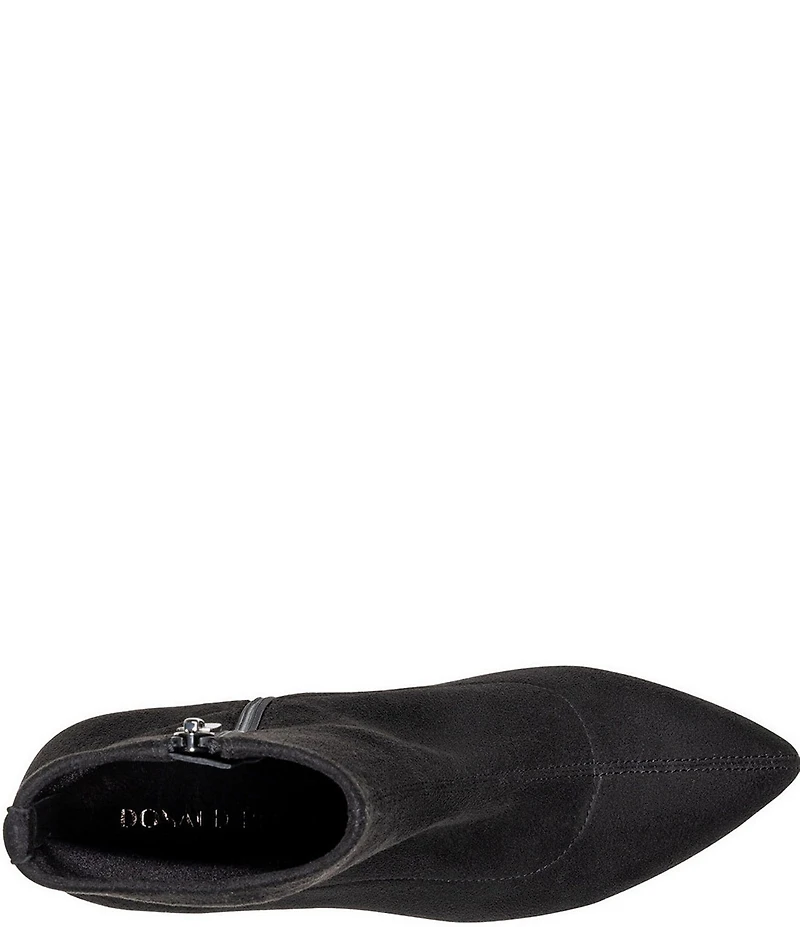 Donald Pliner Tomos Stretch Suede Croco Embossed Block Heel Booties