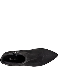 Donald Pliner Tomos Stretch Suede Croco Embossed Block Heel Booties