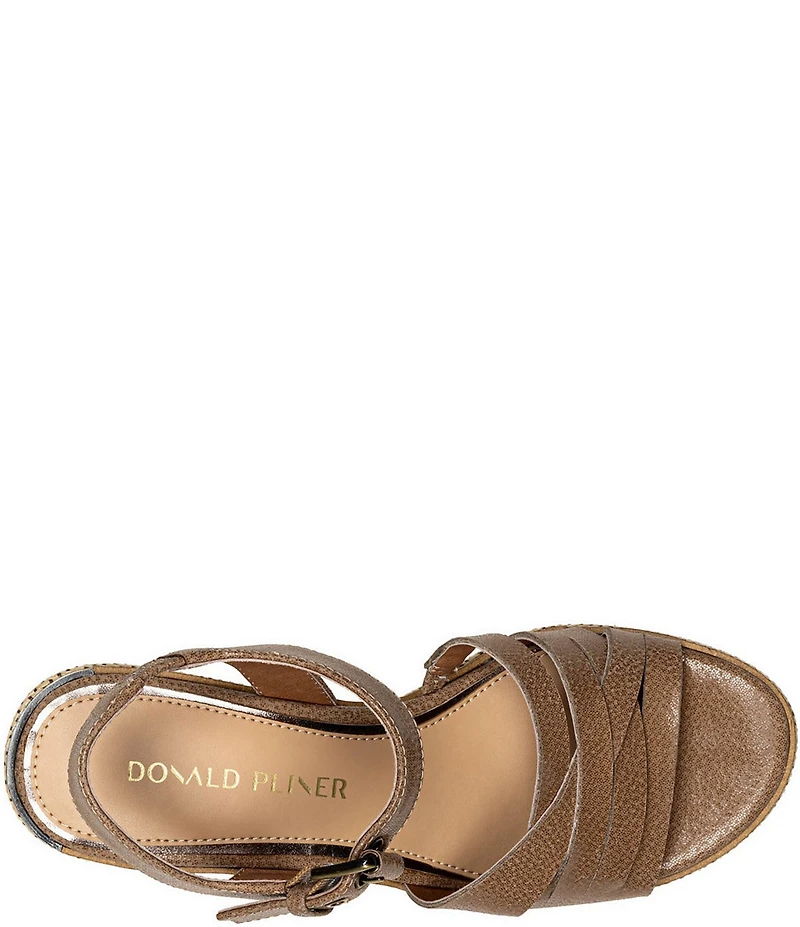 Donald Pliner Tyna Leather Woven Raffia Block Heel Platform Sandals