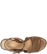 Donald Pliner Tyna Leather Woven Raffia Block Heel Platform Sandals