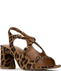 Donald Pliner Vasta Leopard Print Suede Dress Sandals