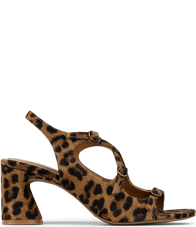 Donald Pliner Vasta Leopard Print Suede Dress Sandals