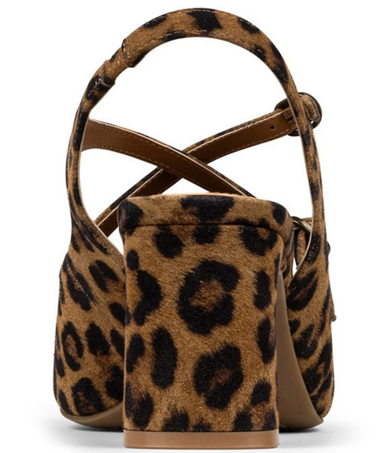 Donald Pliner Vasta Leopard Print Suede Dress Sandals