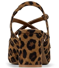 Donald Pliner Vasta Leopard Print Suede Dress Sandals