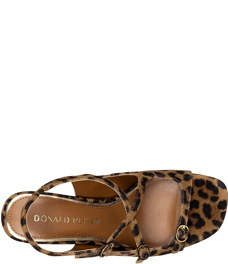 Donald Pliner Vasta Leopard Print Suede Dress Sandals