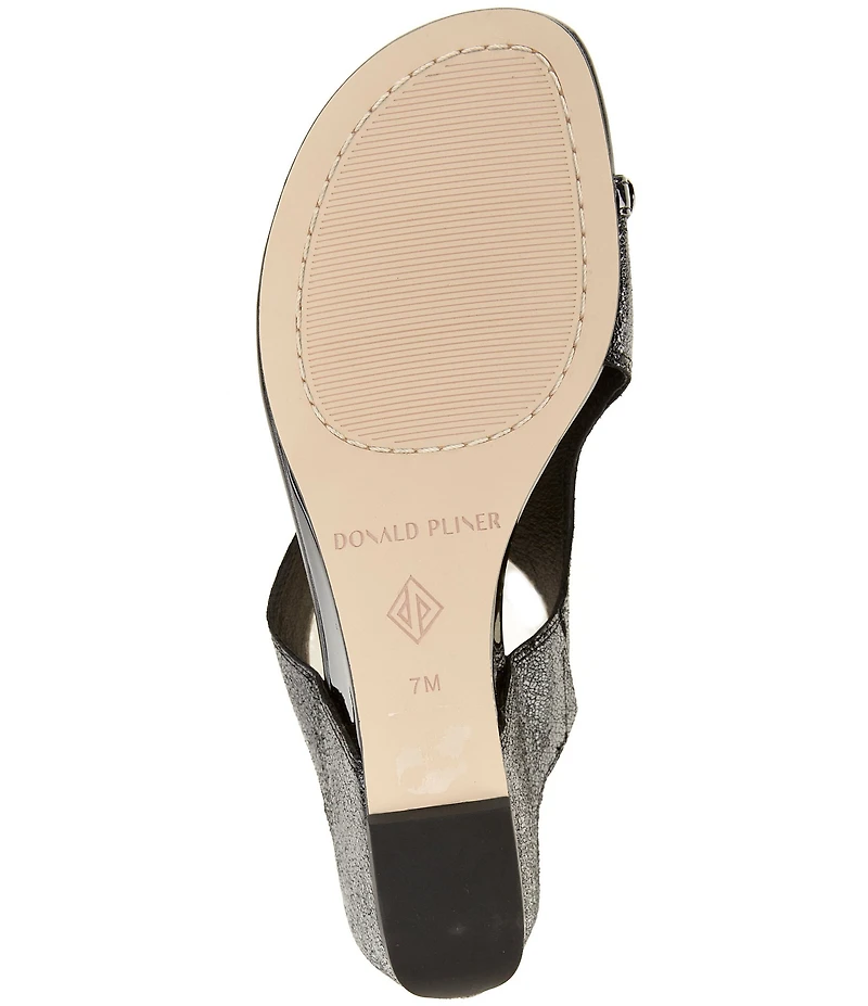 Donald Pliner Vesna Asymmetrical Leather Toe Ring Wedge Sandals