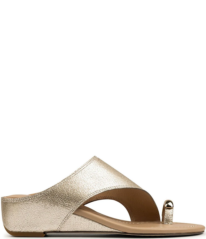Donald Pliner Vesna Asymmetrical Leather Toe Ring Wedge Sandals