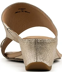 Donald Pliner Vesna Asymmetrical Leather Toe Ring Wedge Sandals