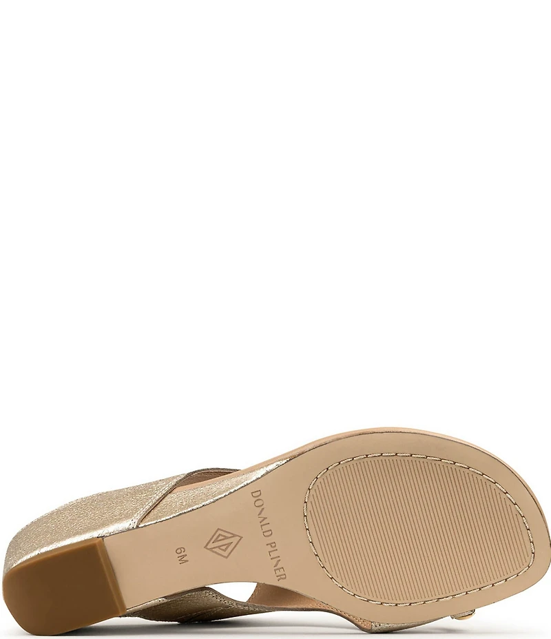 Donald Pliner Vesna Asymmetrical Leather Toe Ring Wedge Sandals