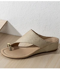 Donald Pliner Vesna Asymmetrical Leather Toe Ring Wedge Sandals