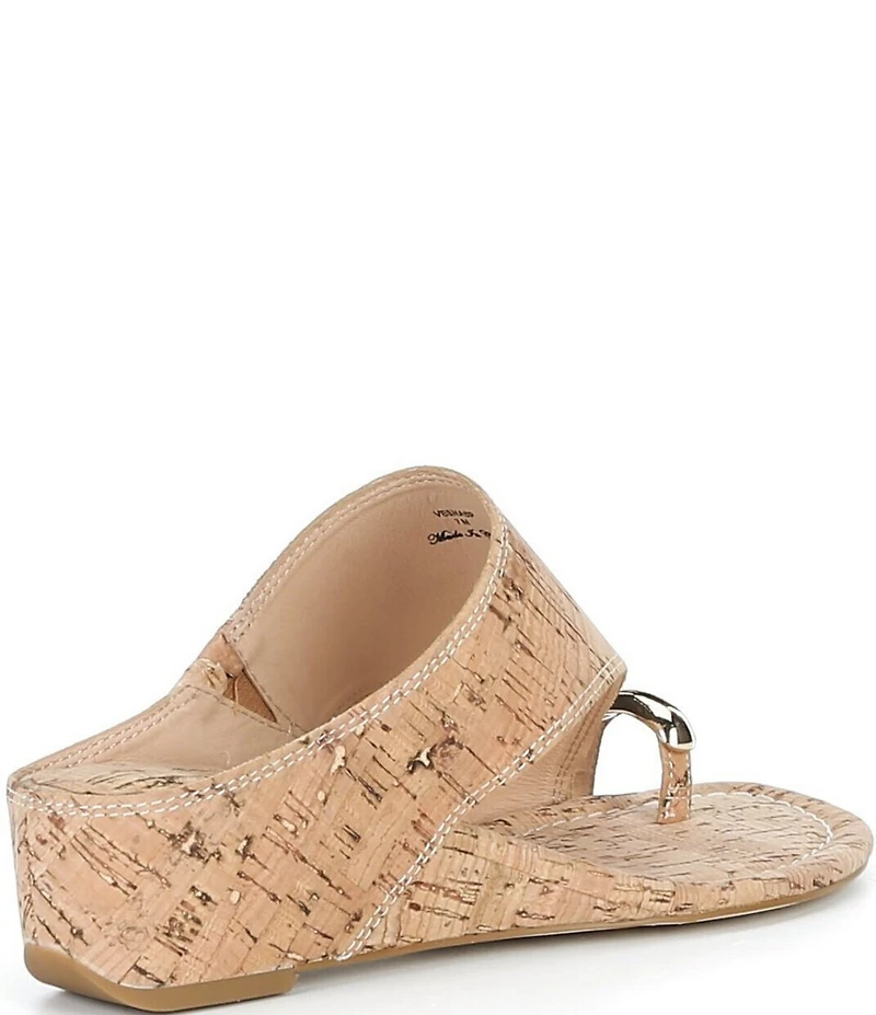 Donald Pliner Vesna Cork Toe Ring Slide Wedge Sandals