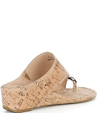 Donald Pliner Vesna Cork Toe Ring Slide Wedge Sandals