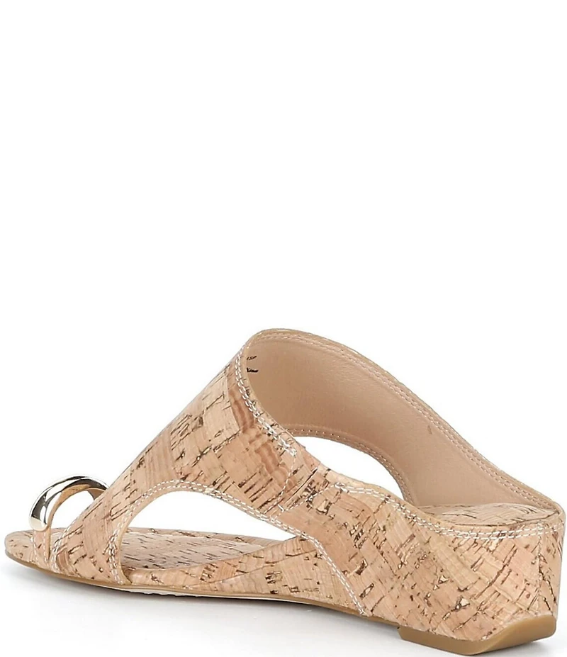 Donald Pliner Vesna Cork Toe Ring Slide Wedge Sandals
