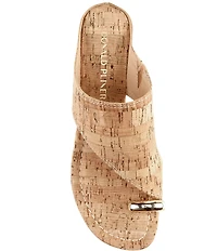 Donald Pliner Vesna Cork Toe Ring Slide Wedge Sandals