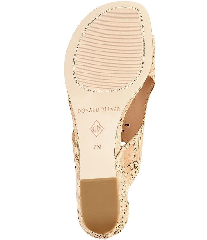 Donald Pliner Vesna Cork Toe Ring Slide Wedge Sandals