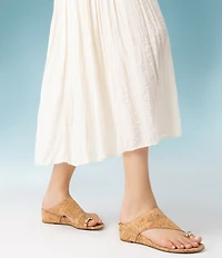 Donald Pliner Vesna Cork Toe Ring Slide Wedge Sandals