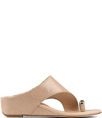 Donald Pliner Vesna Iridescent Snake Print Toe Ring Wedge Sandals