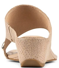 Donald Pliner Vesna Iridescent Snake Print Toe Ring Wedge Sandals