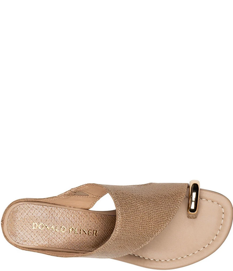 Donald Pliner Vesna Iridescent Snake Print Toe Ring Wedge Sandals