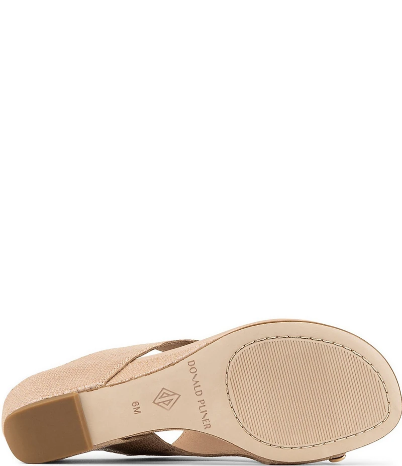 Donald Pliner Vesna Iridescent Snake Print Toe Ring Wedge Sandals