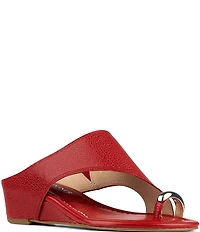Donald Pliner Vesna Leather Toe Ring Wedge Sandals