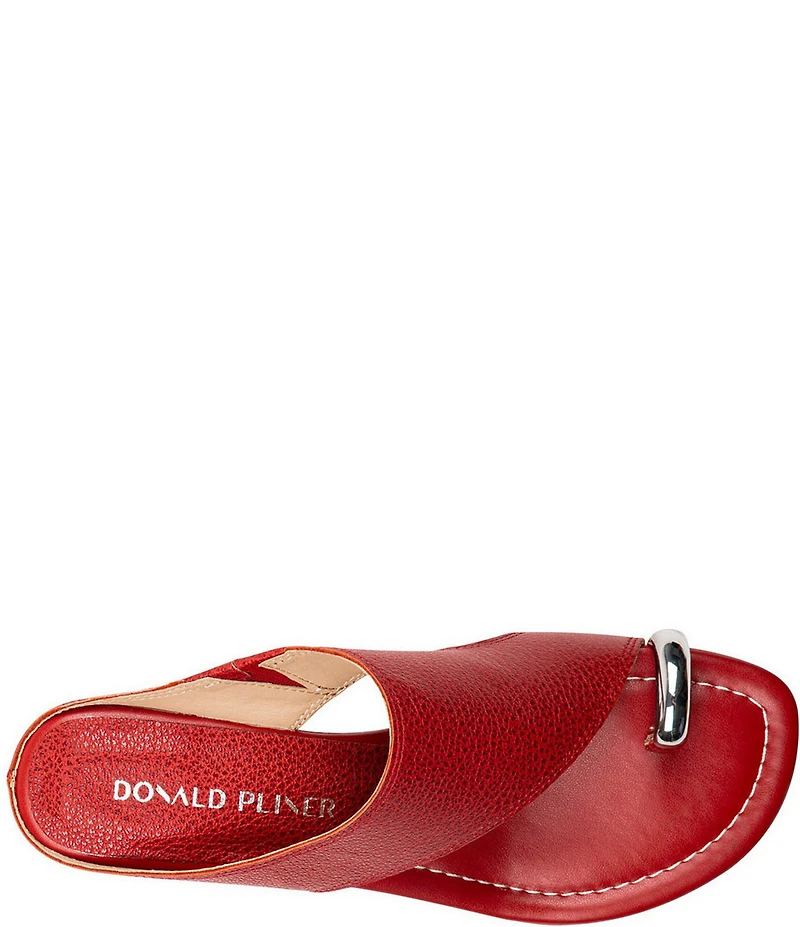 Donald Pliner Vesna Leather Toe Ring Wedge Sandals