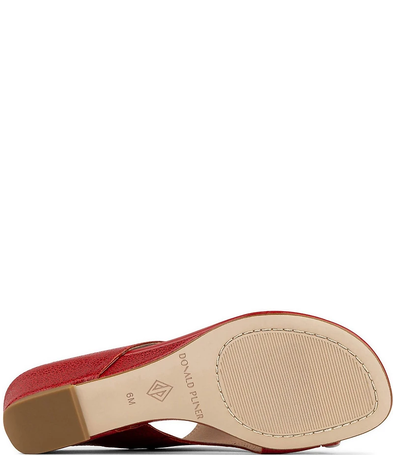 Donald Pliner Vesna Leather Toe Ring Wedge Sandals