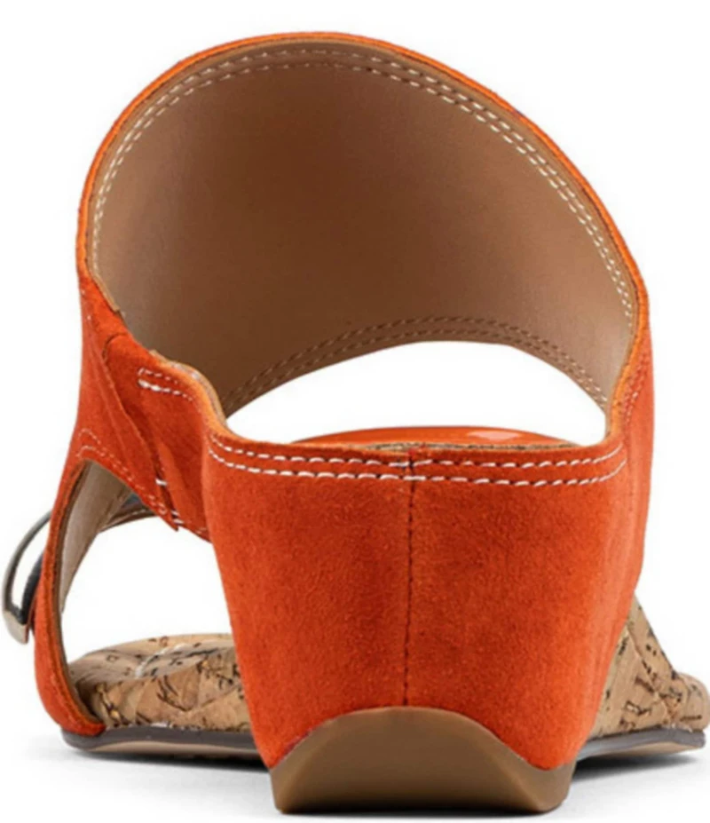 Donald Pliner Vesna Suede Toe Ring Cork Wedge Sandals