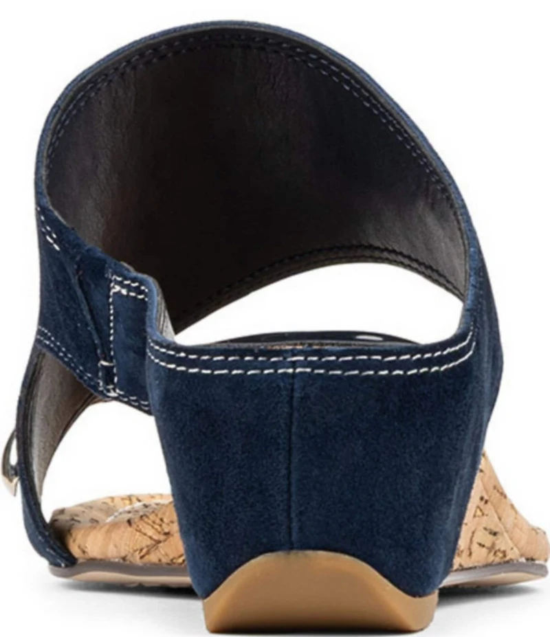 Donald Pliner Vesna Suede Toe Ring Cork Wedge Sandals