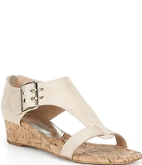 Donald Pliner Virgina Metallic Leather Gladiator Wedge Sandals