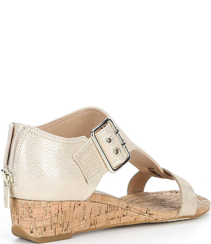 Donald Pliner Virgina Metallic Leather Gladiator Wedge Sandals