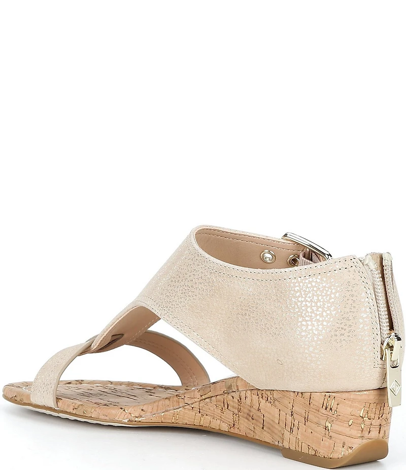 Donald Pliner Virgina Metallic Leather Gladiator Wedge Sandals