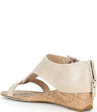 Donald Pliner Virgina Metallic Leather Gladiator Wedge Sandals