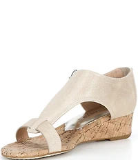 Donald Pliner Virgina Metallic Leather Gladiator Wedge Sandals