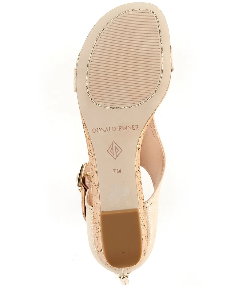 Donald Pliner Virgina Metallic Leather Gladiator Wedge Sandals