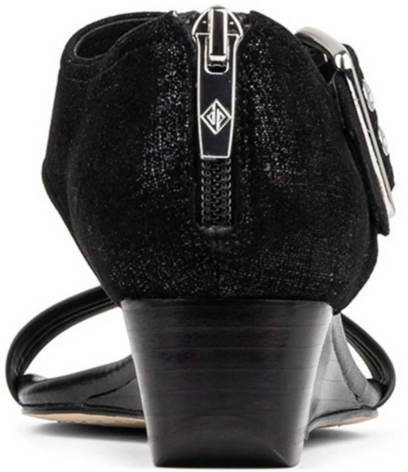 Donald Pliner Virgina Patent Leather T-Strap Wedge Sandals