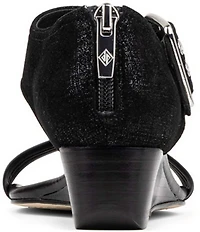 Donald Pliner Virgina Patent Leather T-Strap Wedge Sandals