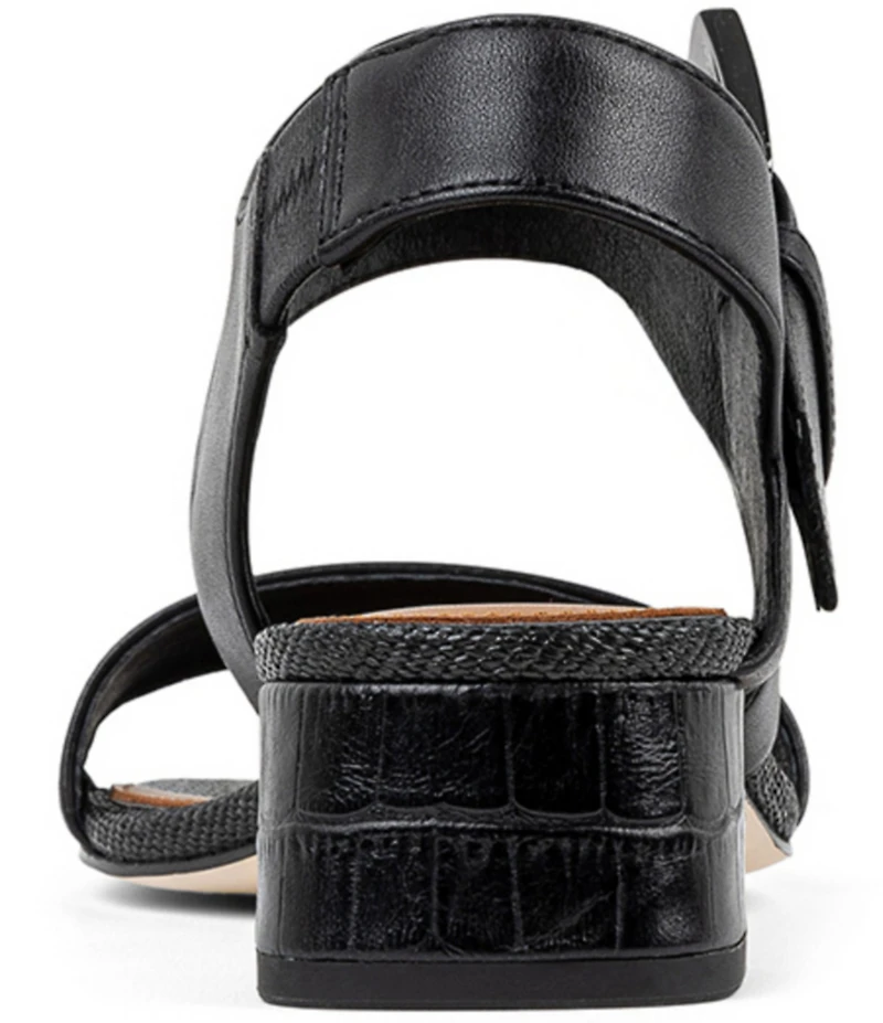 Donald Pliner Vixi Leather Crocodile Print Accented Sandals