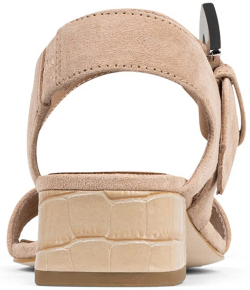 Donald Pliner Vixi Suede Croco Heel Sandals