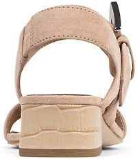 Donald Pliner Vixi Suede Croco Heel Sandals