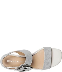 Donald Pliner Vixi Tumbled Metallic Leather Buckle Detail Sandals