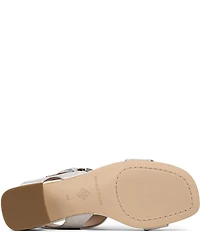 Donald Pliner Vixi Tumbled Metallic Leather Buckle Detail Sandals