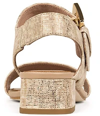 Donald Pliner Vixi Tumbled Metallic Leather Buckle Detail Sandals