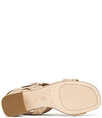 Donald Pliner Vixi Tumbled Metallic Leather Buckle Detail Sandals