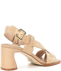Donald Pliner Vlorais Snake Embossed Leather Strappy Asymmetrical Sandals