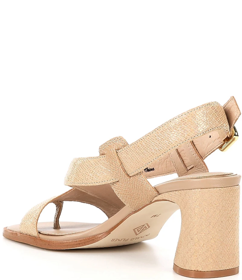 Donald Pliner Vlorais Snake Embossed Leather Strappy Asymmetrical Sandals
