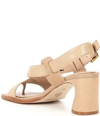 Donald Pliner Vlorais Snake Embossed Leather Strappy Asymmetrical Sandals