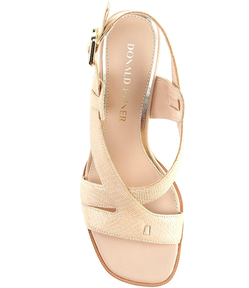 Donald Pliner Vlorais Snake Embossed Leather Strappy Asymmetrical Sandals