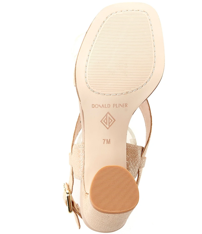 Donald Pliner Vlorais Snake Embossed Leather Strappy Asymmetrical Sandals