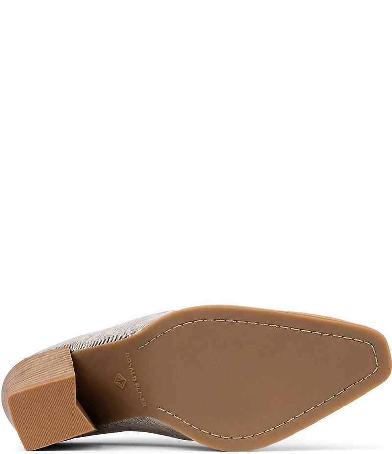 Donald Pliner Westan Distressed Metallic Leather Crystal Cap Toe Western Mules
